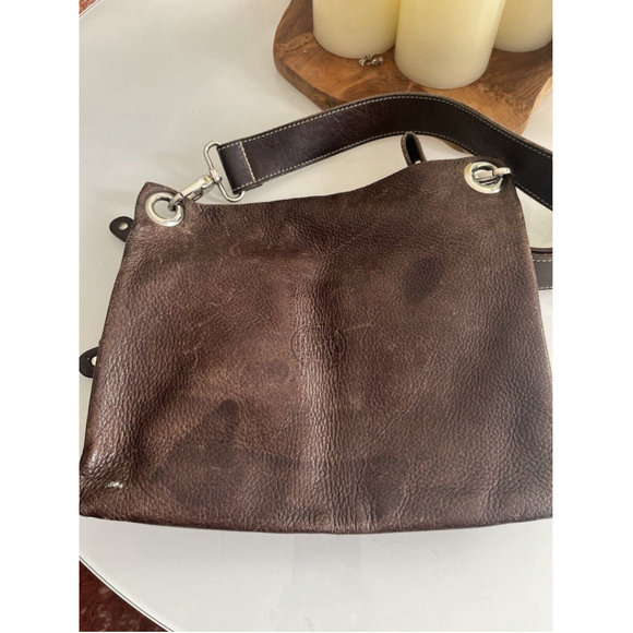 Vintage Roots Canada Villager Brown Leather Crossbody Bag Made in Canada - Picture 3 of 6